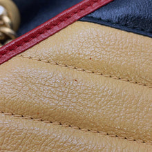 将图像加载到图库查看器中，GUCCI GG Marmont Shoulder Bag Black/Beige446744 Leather Size Small
