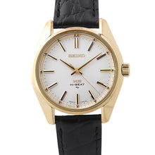 Load image into Gallery viewer, SEIKO King Seiko Hi-Beat W36mm Gold Plated Leather Silver Dial45ｰ7001
