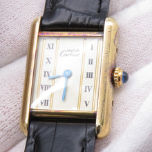 Load image into Gallery viewer, CARTIER Must tank Vermeille SM H28mm×W20mm Gold Plated Leather Ivory Dial5057001
