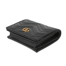 将图像加载到图库查看器中，GUCCI GG Marmont Double G Mini Wallet Black466492 Leather

