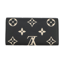 将图像加载到图库查看器中，LOUIS VUITTON Portefeuille Sarah Noir/BeigeM80496 Bicolor Monogram Empreinte Leather
