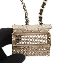 将图像加载到图库查看器中，CHANEL Matelasse bag motif necklace Champagne Gold/BlackAB6136 Gold Plated Leather
