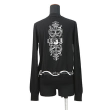 将图像加载到图库查看器中，HERMES Long-sleeved cardigan, Félonerie motif Size 36 BlackH6E2740D Wool100%

