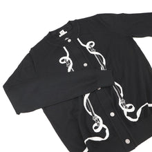 将图像加载到图库查看器中，HERMES Long-sleeved cardigan, Félonerie motif Size 36 BlackH6E2740D Wool100%
