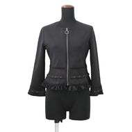 HERMES Zip-up Jacket Size 40 BlackH6E2222DR Silk79% Nylon22% Polyurethane2%