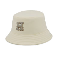 HERMES Harper H Electric Hat Size 59 Blanc Lotus Cotton100%