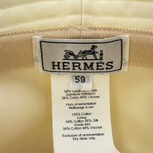Load image into Gallery viewer, HERMES Harper H Electric Hat Size 59 Blanc Lotus Cotton100%
