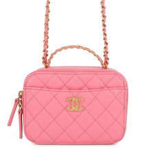 将图像加载到图库查看器中，CHANEL Matelasse Small Vanity Bag CoralPinkAS3221 Caviar Leather
