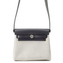 Load image into Gallery viewer, HERMES Herbag zip Ecru/Ardoise Toile Military Vache Hunter Leather Size Mini
