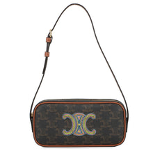Load image into Gallery viewer, CELINE Triomphe Mini Camera Bag Tan/Multicolor10J582 PVC Leather
