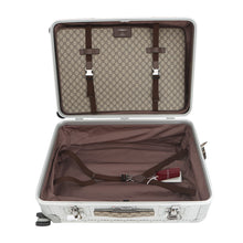 Load image into Gallery viewer, GUCCI Porter Cabin Trolley FRM Suitcase Silver801875 Aluminum GG Supreme Size Medium
