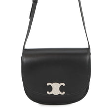 将图像加载到图库查看器中，CELINE Triomphe Busas Shoulder Bag Black114453 Leather Size Medium
