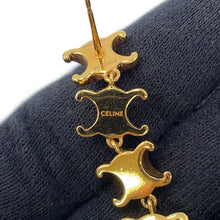 将图像加载到图库查看器中，CELINE Triomphe Studded Long Earrings461FC6BRA.35OR Gold Plated

