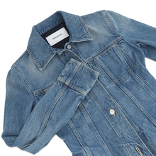 将图像加载到图库查看器中，Ferragamo Denim Jacket Size 38 Blue13C546 763555 Cotton100%
