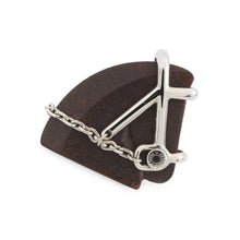 Load image into Gallery viewer, HERMES Cheval Brooch Brown Vulcanium Metal
