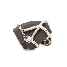 Load image into Gallery viewer, HERMES Cheval Brooch Brown Vulcanium Metal
