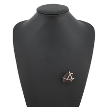 Load image into Gallery viewer, HERMES Cheval Brooch Brown Vulcanium Metal
