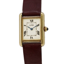 Load image into Gallery viewer, CARTIER Must Tank SM Vermeil H29mm×W22mm Gold Plated Leather White DialW1013654
