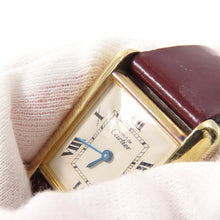 Load image into Gallery viewer, CARTIER Must Tank SM Vermeil H29mm×W22mm Gold Plated Leather White DialW1013654
