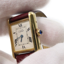 Load image into Gallery viewer, CARTIER Must Tank SM Vermeil H29mm×W22mm Gold Plated Leather White DialW1013654
