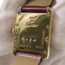 Load image into Gallery viewer, CARTIER Must Tank SM Vermeil H29mm×W22mm Gold Plated Leather White DialW1013654
