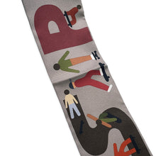 Load image into Gallery viewer, HERMES Twilly figures libres Etoupe/Blanc/Khaki Silk100%
