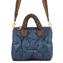 Load image into Gallery viewer, LOUIS VUITTON Speedy Bandouliere NavyM21061 Recycled MetallicNylon Monogram Size 25
