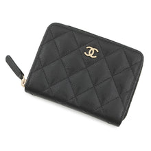 Load image into Gallery viewer, CHANEL Matelasse CC Logo Small Wallet BlackAP4652-B10583-C3906 Caviar Leather
