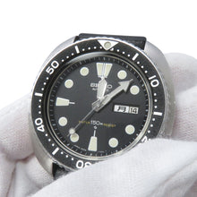 将图像加载到图库查看器中，SEIKO 150m Diver 3rd Model (Early Model) W44mm Stainless Steel Rubber Black Dial6306-7000

