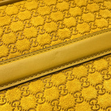 Load image into Gallery viewer, GUCCI Half Horsebit Medium Shoulder Bag Mustard Yellow860787 GG Suede Leather
