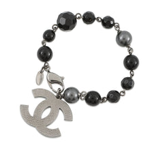 Load image into Gallery viewer, CHANEL CC Logo Bracelet BlackA37291 Y02009 Z0002 Metal Faux Pearl
