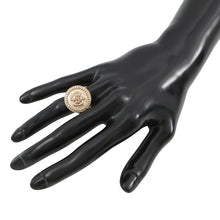 Load image into Gallery viewer, CHANEL Camellia CC Logo Ring Size Approximately 8th Metal

