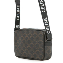 Load image into Gallery viewer, CELINE Triomphe Horizontal Messenger Bag Black/Brown197202DND.38OS PVCLeather Size Medium
