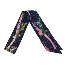 将图像加载到图库查看器中，HERMES Twilly Space Derby Marine/Rose/Multicolor Silk100%
