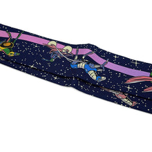 将图像加载到图库查看器中，HERMES Twilly Space Derby Marine/Rose/Multicolor Silk100%
