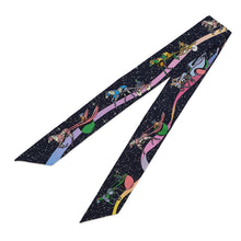 Load image into Gallery viewer, HERMES Twilly SpaceDerby Space Derby Marine/Rose/Multicolor Silk100%
