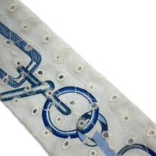 Load image into Gallery viewer, HERMES Twilly Scarf by Do Re Boucles Broderie Anglaise, Spring/Summer 2023 Blue/Blanc/Marine Silk100%
