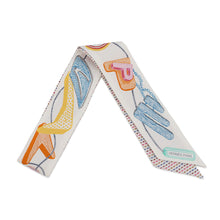 将图像加载到图库查看器中，HERMES Twilly Chevaloscope Neon Pointier Embroidery Spring/Summer 2023 Blanc/Rose/Vert Silk100%
