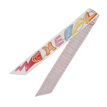 将图像加载到图库查看器中，HERMES Twilly Chevaloscope Neon Pointier Embroidery Spring/Summer 2023 Blanc/Rose/Vert Silk100%
