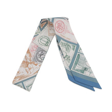 将图像加载到图库查看器中，HERMES Twilly Fauve's Stamp Enthusiasts Autumn/Winter 2025 Blue Moyen / White / Pink Silk100%
