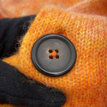 将图像加载到图库查看器中，HERMES Cardigan Reflet Equestre Size L Orange Alpaca31% Wool 27% Cashmere21% Silk21%
