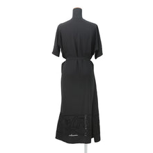 Load image into Gallery viewer, HERMES Embroidery Long Dress Size 34 Black Silk100%
