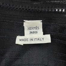Load image into Gallery viewer, HERMES Long cardigan Size 34 Black Silk100%
