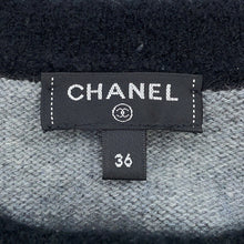 将图像加载到图库查看器中，CHANEL COCO Button cardigan Size 36 Gray/BlackP71355 K10217 NE807 Cashmere100% Rhinestone
