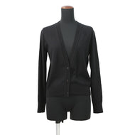 HERMES H lift cardigan Size 36 Black Silk57% Cotton43%