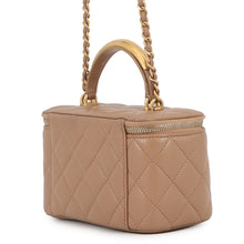 Load image into Gallery viewer, CHANEL Matelasse Top Handle Chain Vanity Bag BeigeAP2199 Lambskin
