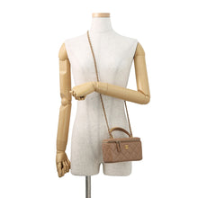 Load image into Gallery viewer, CHANEL Matelasse Top Handle Chain Vanity Bag BeigeAP2199 Lambskin
