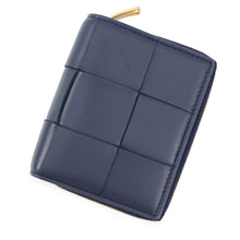 Load image into Gallery viewer, Bottega Veneta Maxi INTRECCIATO Cassette Bifold Wallet Small Navy/Red701458 Leather
