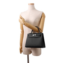 将图像加载到图库查看器中，HERMES Kelly Sellier Black Epsom Size 25
