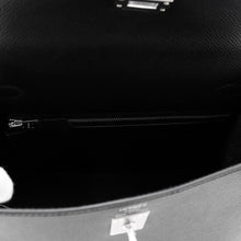 将图像加载到图库查看器中，HERMES Kelly Sellier Black Epsom Size 25
